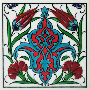 10x10 cm Çini Pano - KÇ006 Kırmızı